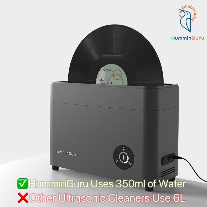 Мийка для вінілу HumminGuru Ultrasonic Vinyl Record Cleaner Bundle (With 7"&10" Record Adapter) Dark Grey