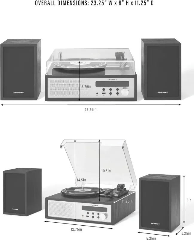 Crosley Sloane Shelf System Black