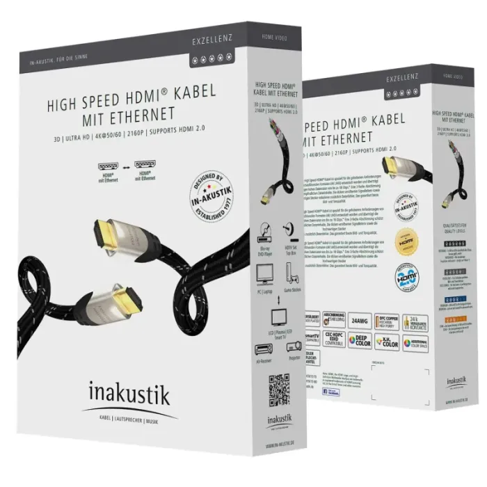 Inakustik Exzellenz High Speed HDMI Cable with Ethernet 3,0m