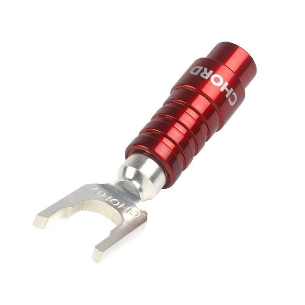 Роз'єм CHORD ChordOhmic ChorAlloy Spade SHORT CRIMP & Red ABS Cap