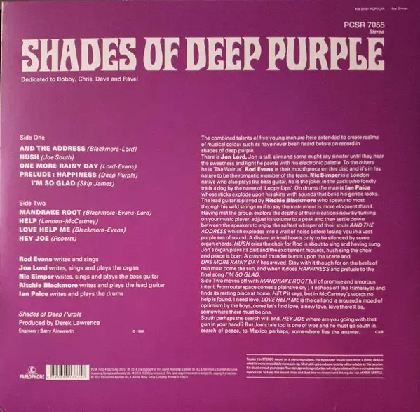 LP Deep Purple: Shades Of Deep Purple