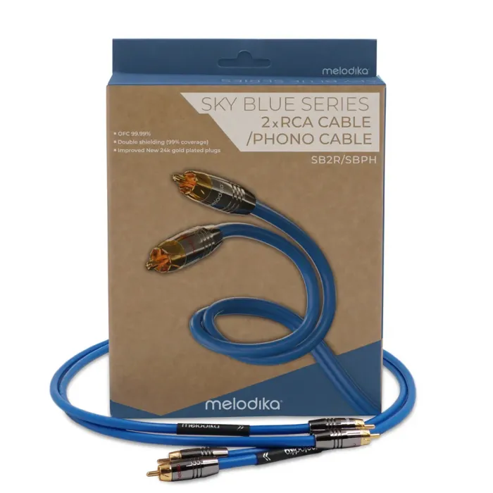 Аналоговий аудіокабель Melodika Sky Blue Cable 2xRCA - 2xRCA, lenght 1,5m (SB2R15)