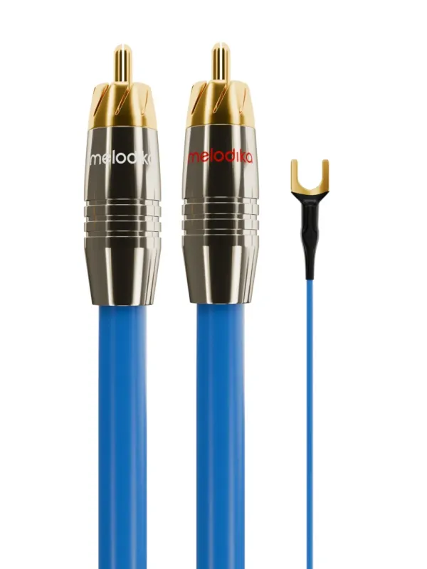Фонокабель Melodika Sky Blue Phono cable 2xRCA - 2xRCA with ground, length 1,5m (SBPH15)