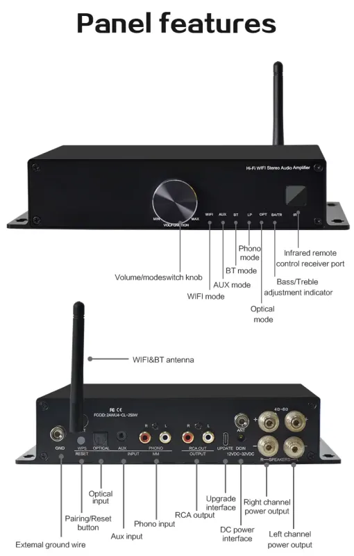 Cloudyx CL-250W Hi-Fi WIFI Audio Amplifier