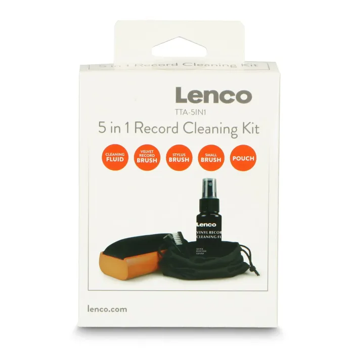 Набір для догляду за вініловими платівками Lenco TTA-5in1 Wooden Cleaning Brush With Velvet Padding